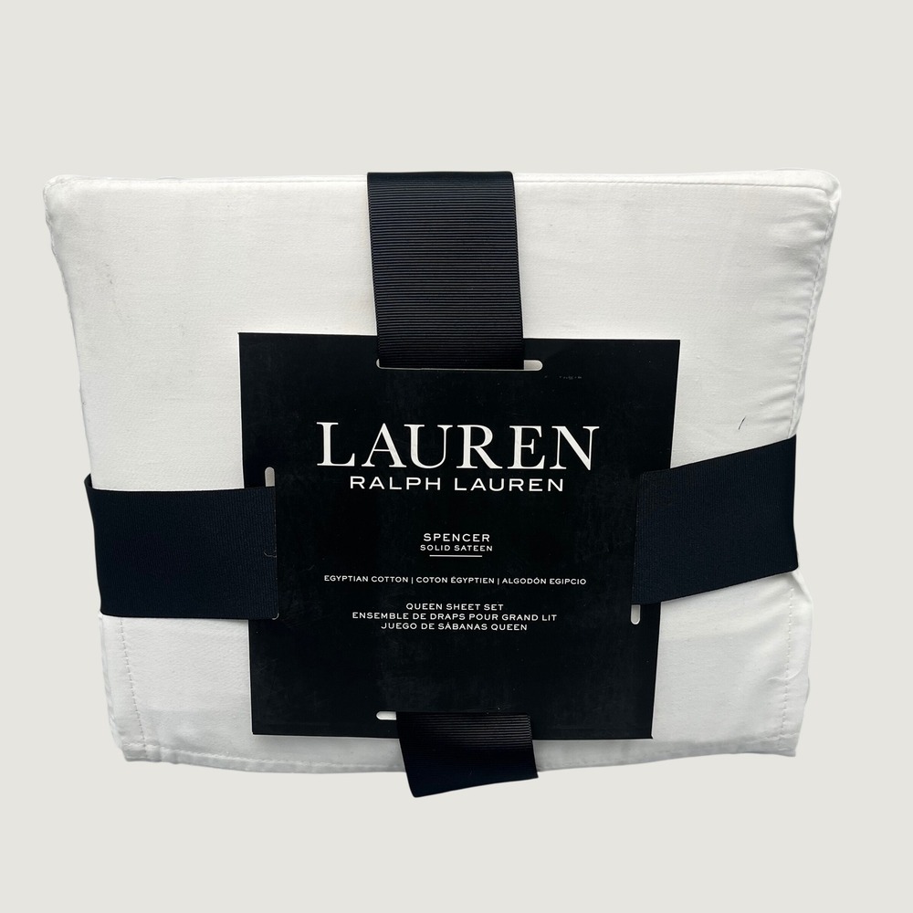 Lauren Ralph Lauren Spencer Queen 4-Pc Sheet Set Egyptian Cotton Sateen 475TC